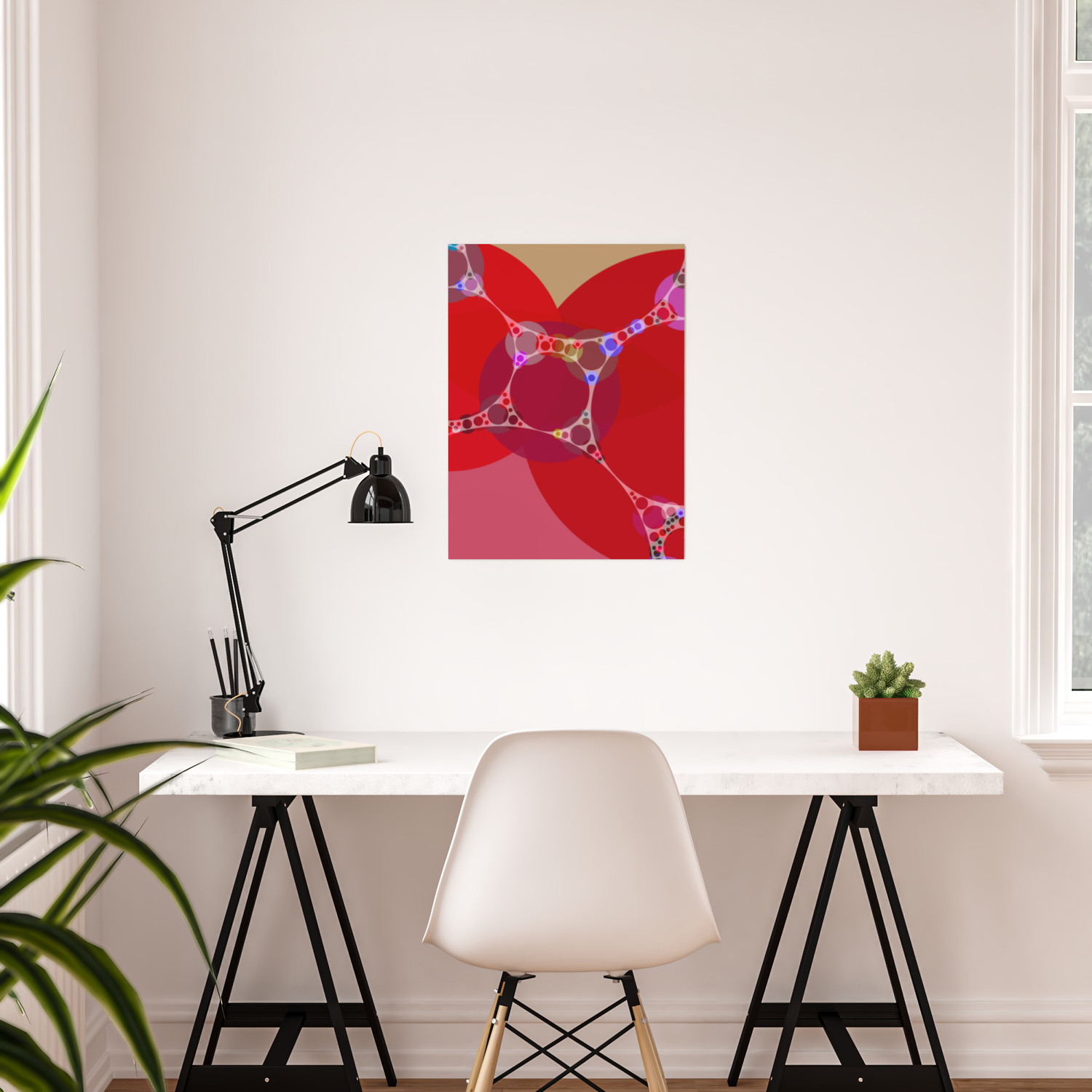 Chantal Bright Pink Abstract Design With Red White And Blue
