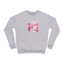 Vintage Retro Anime Art Japanese Strawberry Milk Crewneck Sweatshirt