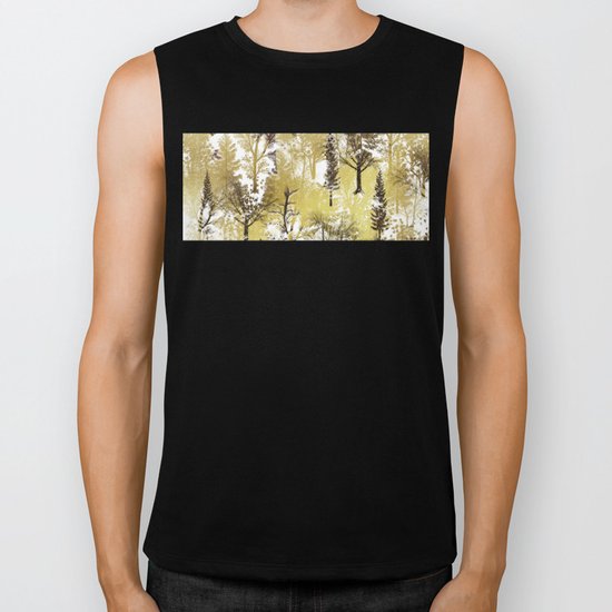Winter Trees Pattern Biker Tank