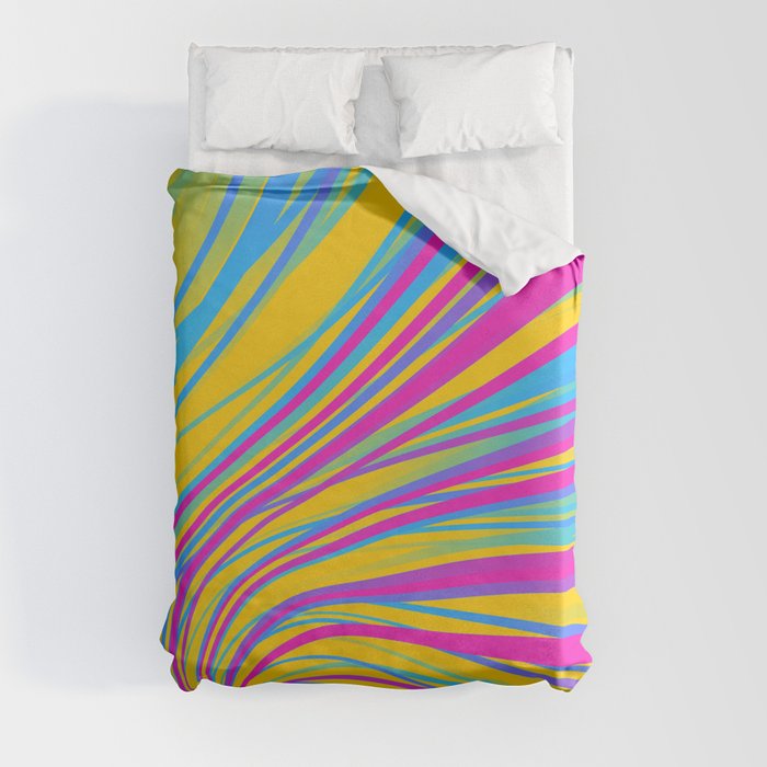Pansexual Pride Pinched Receding Stripes Duvet Cover by Vernen Ink
