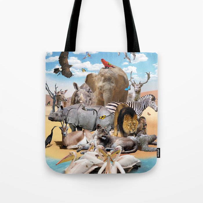 Desert African Animal Animals Group Scene Tote Bag