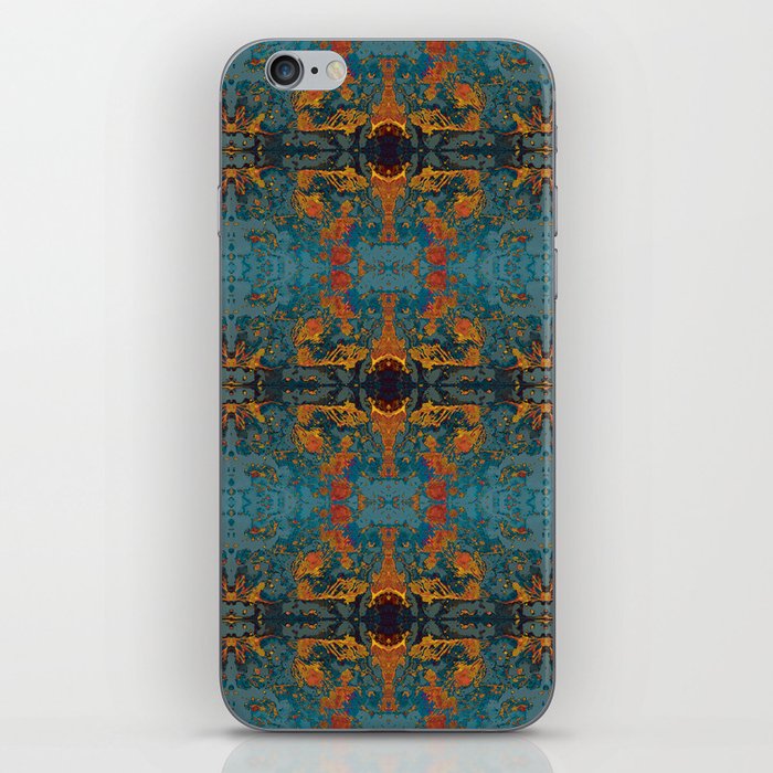 The Spindles- Blue and Orange Filigree  iPhone Skin