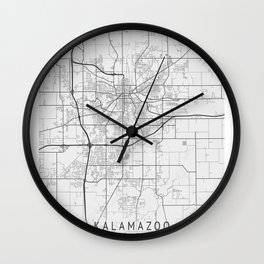 Kalamazoo Michigan city map Wall Clock