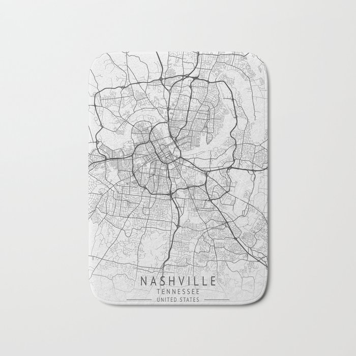 Nashville Tennessee city map Bath Mat