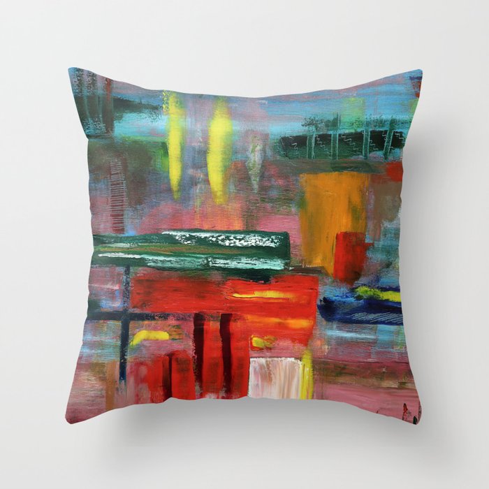 Amanda - Abstract oil pattern Throw Pillow