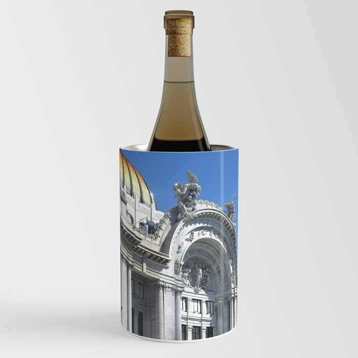 Mexico Photography - White Palace Under The Blue Sky Wine Chiller