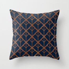 Navy and Copper Geo Throw Pillow