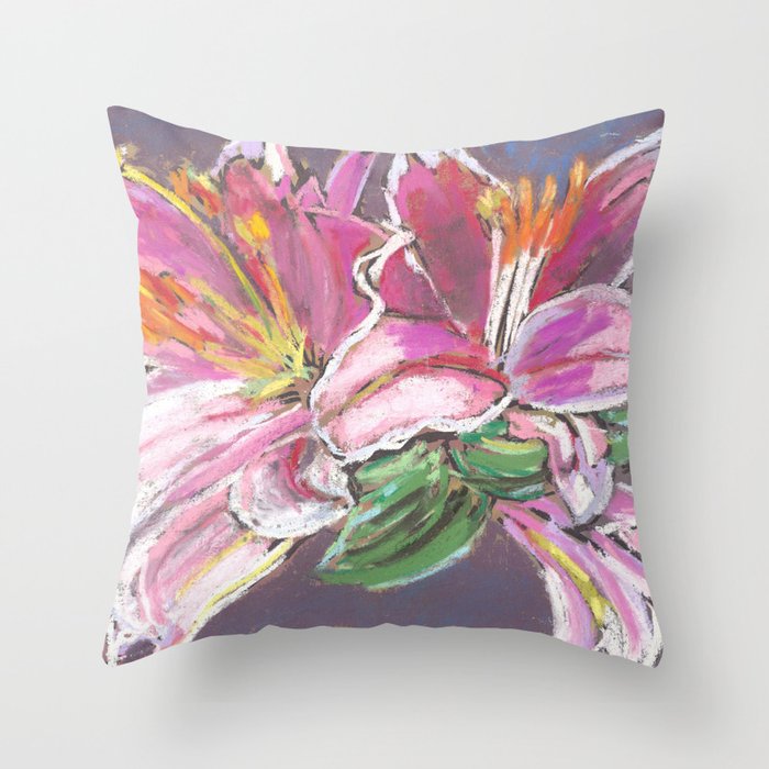 Vibrant Lily Throw Pillow