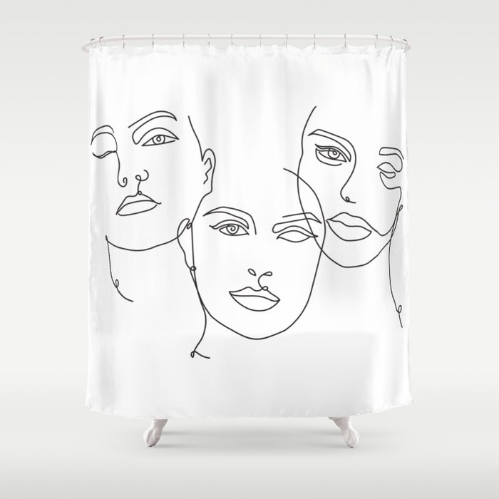Minimalist Female Faces In One Line Contour Drawing Shower Curtain By Valleriaart Society6,Flower Mandela Drawings