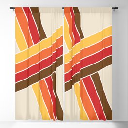 Colorful retro diagonal stripes Blackout Curtain