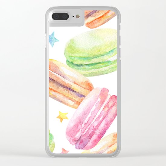 Macaroon Pattern Clear iPhone Case