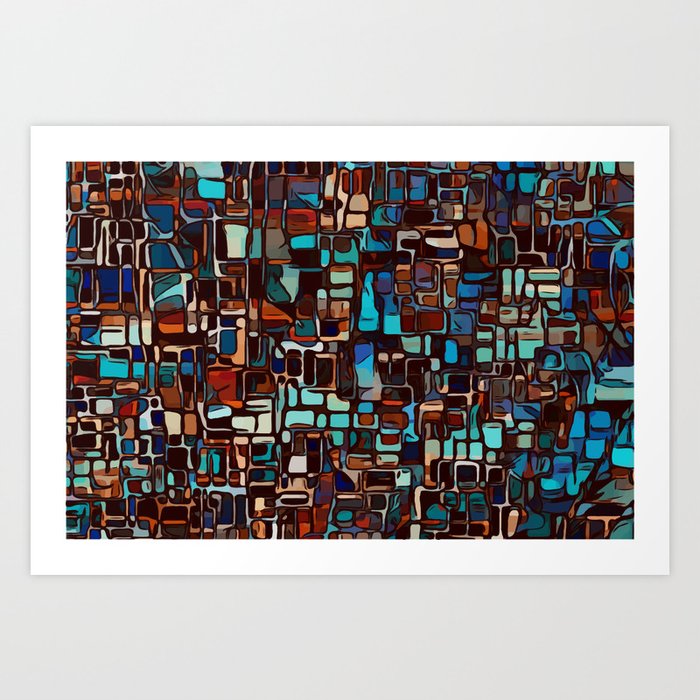 Stained Glass Mosaic Abstract Art Print By Etnousta Society6
