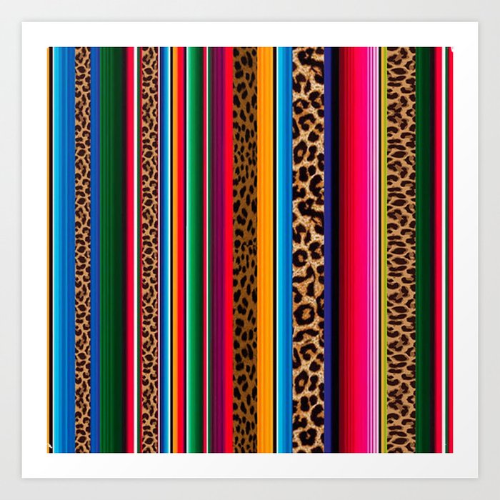 Zarape Mexicano Mexican Leopard | T-Shirt Art Print Serape by Art Society6 Mock