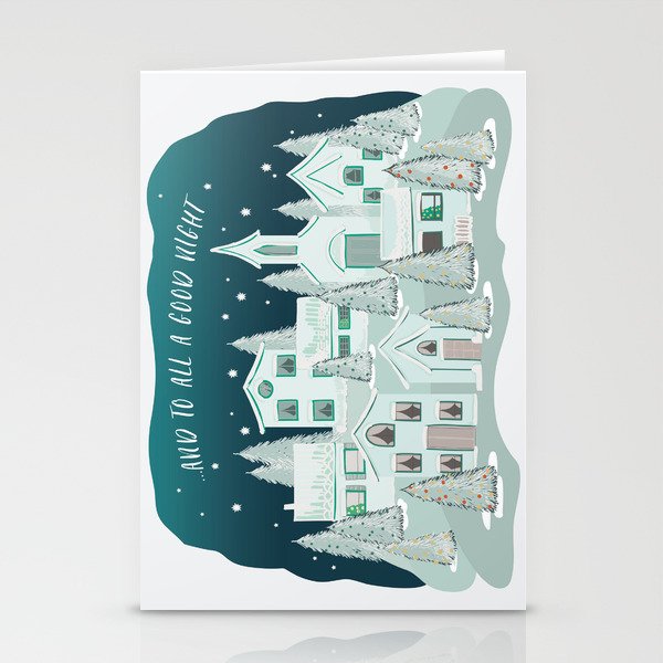 Christmas Village... and to all a good night Stationery Cards