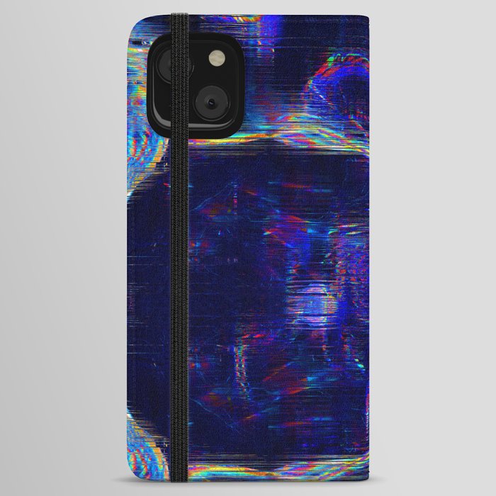 Abstract disco blue iPhone Wallet Case