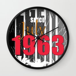 1963 Born In July Retro Gift Idea Wall Clock | Born, Retro, Graphicdesign, June, Birthday, June1963, Vintage, Vintage1963, Birthdaysaying, 59Thbirthday 