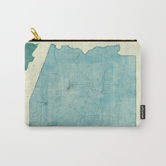 Arizona State Map Blue Vintage Carry-All Pouch