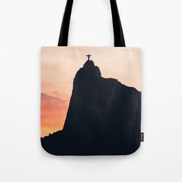 Brazil Photography - Silhouette Of Christ The Redeemer On Top Of The Hill Tote Bag