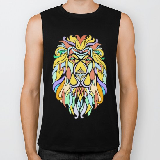 Metallic Lion Biker Tank