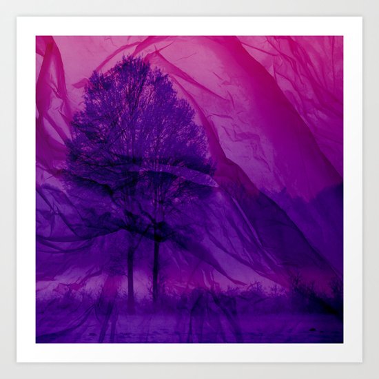 Winter through Pink Chiffon Art Print
