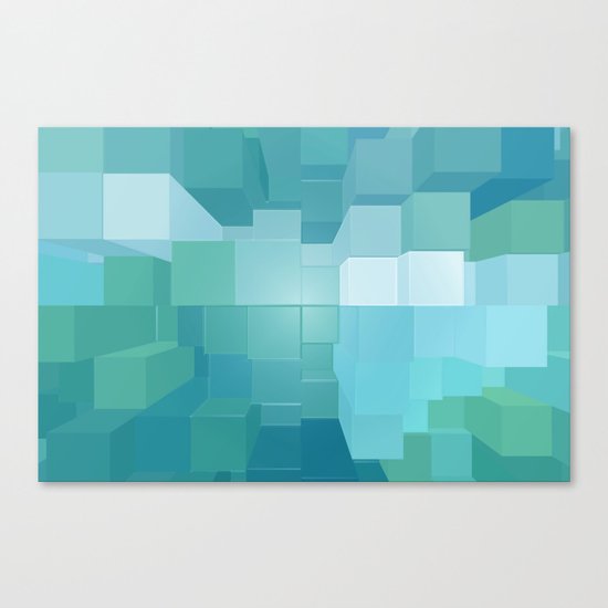 Blue and Green 3D Canvas Print
