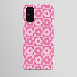 Floral Checker Pink Android Case