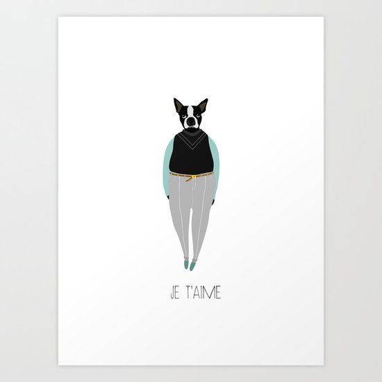 Bulldog / Je t'aime Art Print