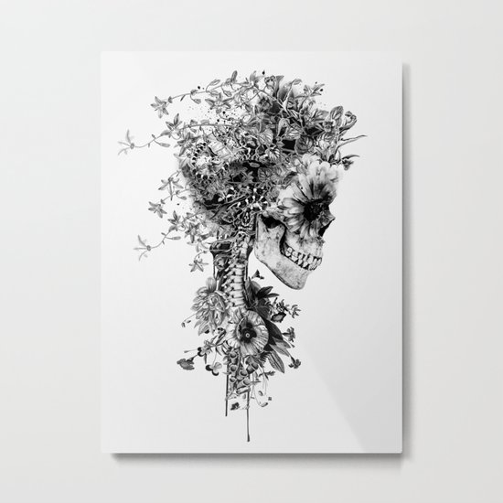Skull BW Metal Print