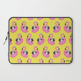 Flamingo Pug Float Laptop Sleeve