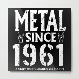 Metal Gift Birthday Vintage 1961 Metal Print