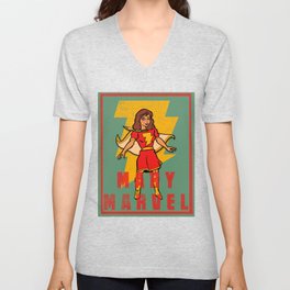 The Mightiest Girl on Earth (Green) V Neck T Shirt