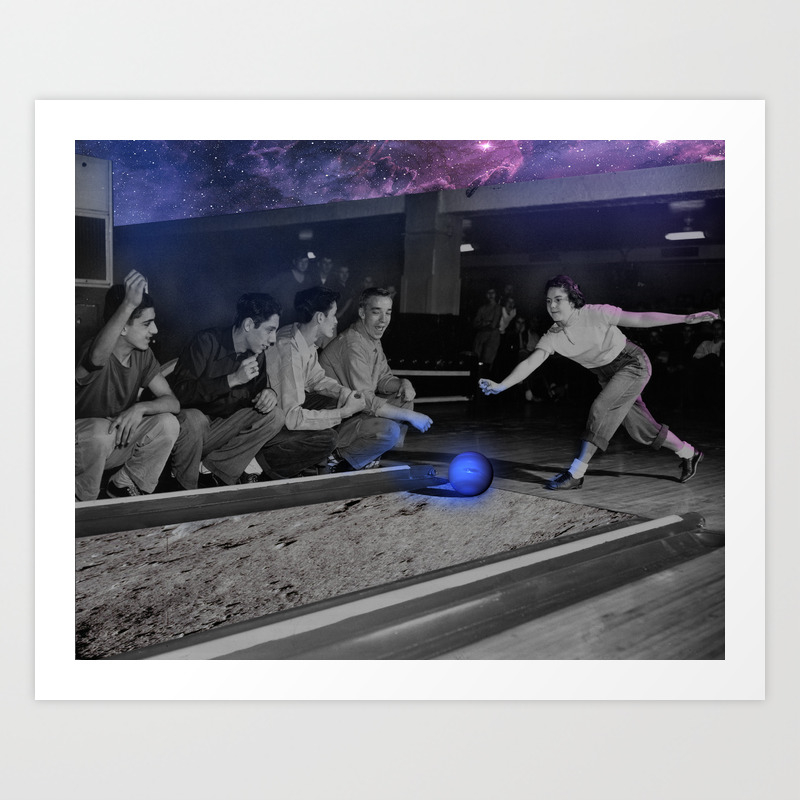 Contest rinse library Space Bowling Collage Art Print by Sabri sabanah Design | Society6