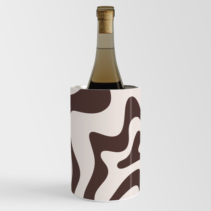 Retro Liquid Swirl Abstract Pattern in Brown Wine Chiller