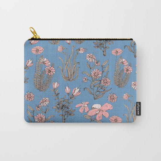 Flowers on Blue! Carry-All Pouch