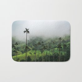 Valle de Cocora Bath Mat | Trees, Colombia, Palms, Nature, Digital, Photo, Wax, Salento, Fog, Color 