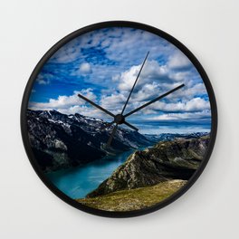 Norway nature & mountains part two | Rondane | Jotunheimen | National park | river and clouds | Photography Wall Clock