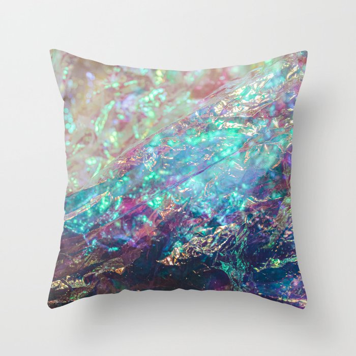Prismatic Iridescent Cellophane VII Throw Pillow