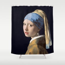 Girl with a Pearl Earring Shower Curtain