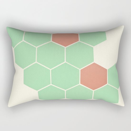 Mint Honeycomb Rectangular Pillow