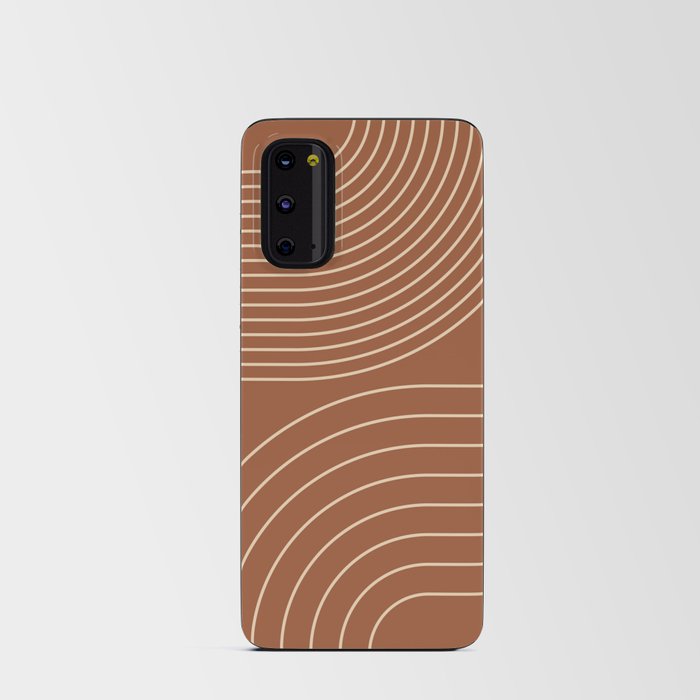 Geometric Lines Pattern 3 in Terracotta Beige (Rainbow Abstract) Android Card Case