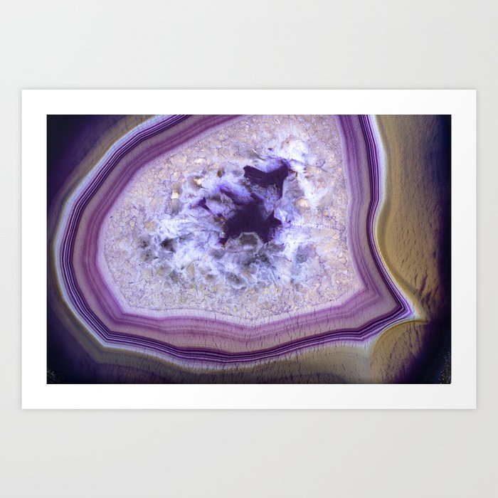 Purple agate crystal Art Print