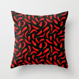 Red Chilli Peppers Pattern Throw Pillow