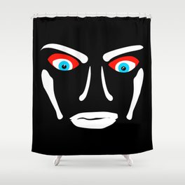 The black side with blue eyes Shower Curtain