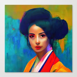 Geisha, Portrait Canvas Print