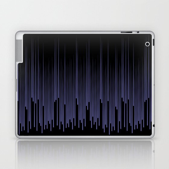 Black and Periwinkle Frequency Line Art Pattern - Pantone 2022 Color of the Year Very Peri 17-3938 Laptop & iPad Skin