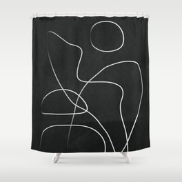 Abstract Line IV Shower Curtain