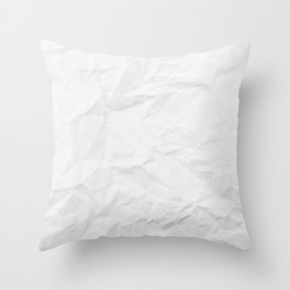 Texture Of Crumpled White Paper Throw Pillow