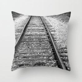 Train Tracks, Train Photography Throw Pillow