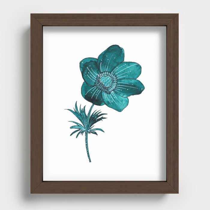 Anemone Watercolor Recessed Framed Print