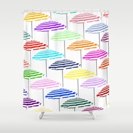 Beach Umbrella Color Blast Shower Curtain